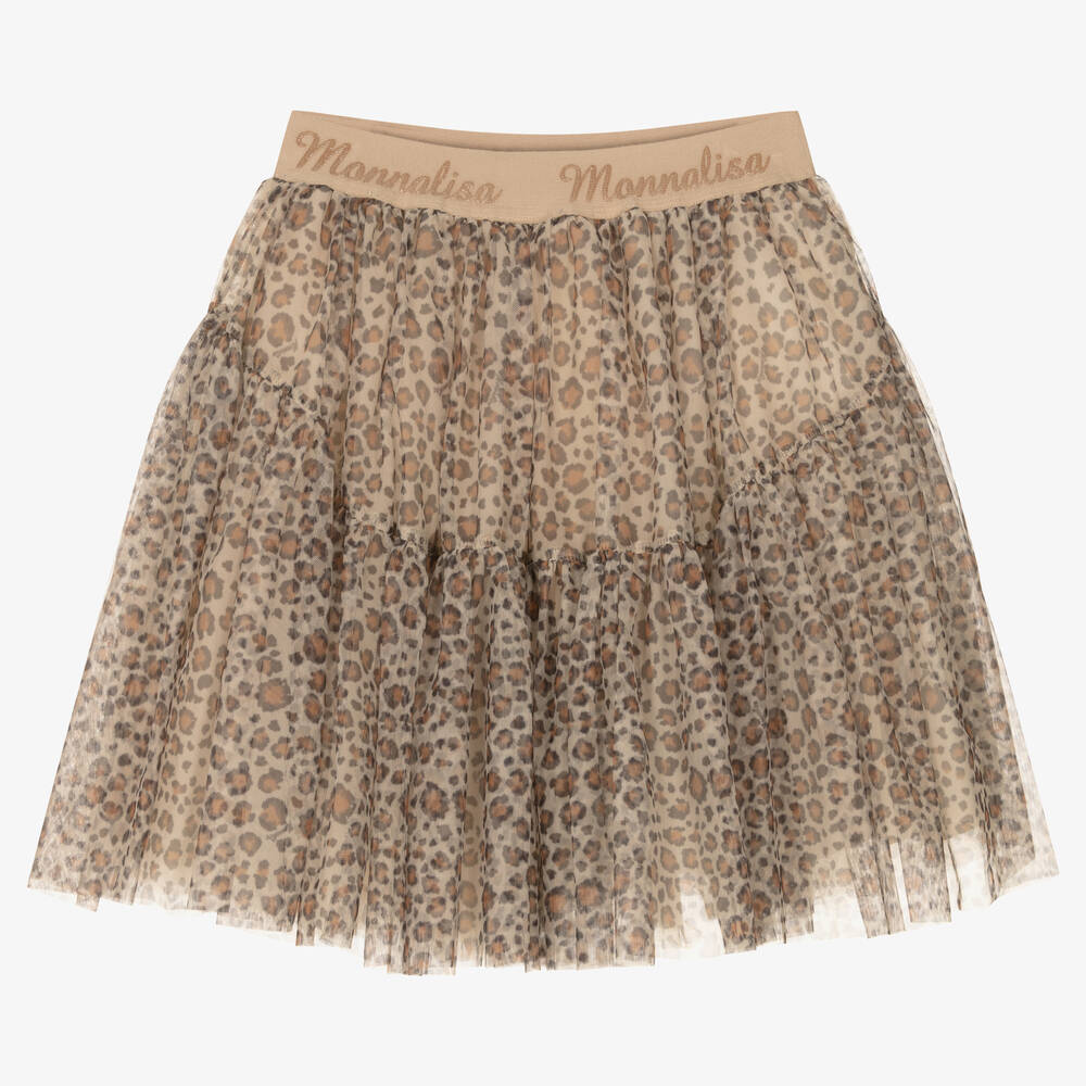 Monnalisa-Teen Girls Beige Tulle Skirt | Childrensalon Outlet
