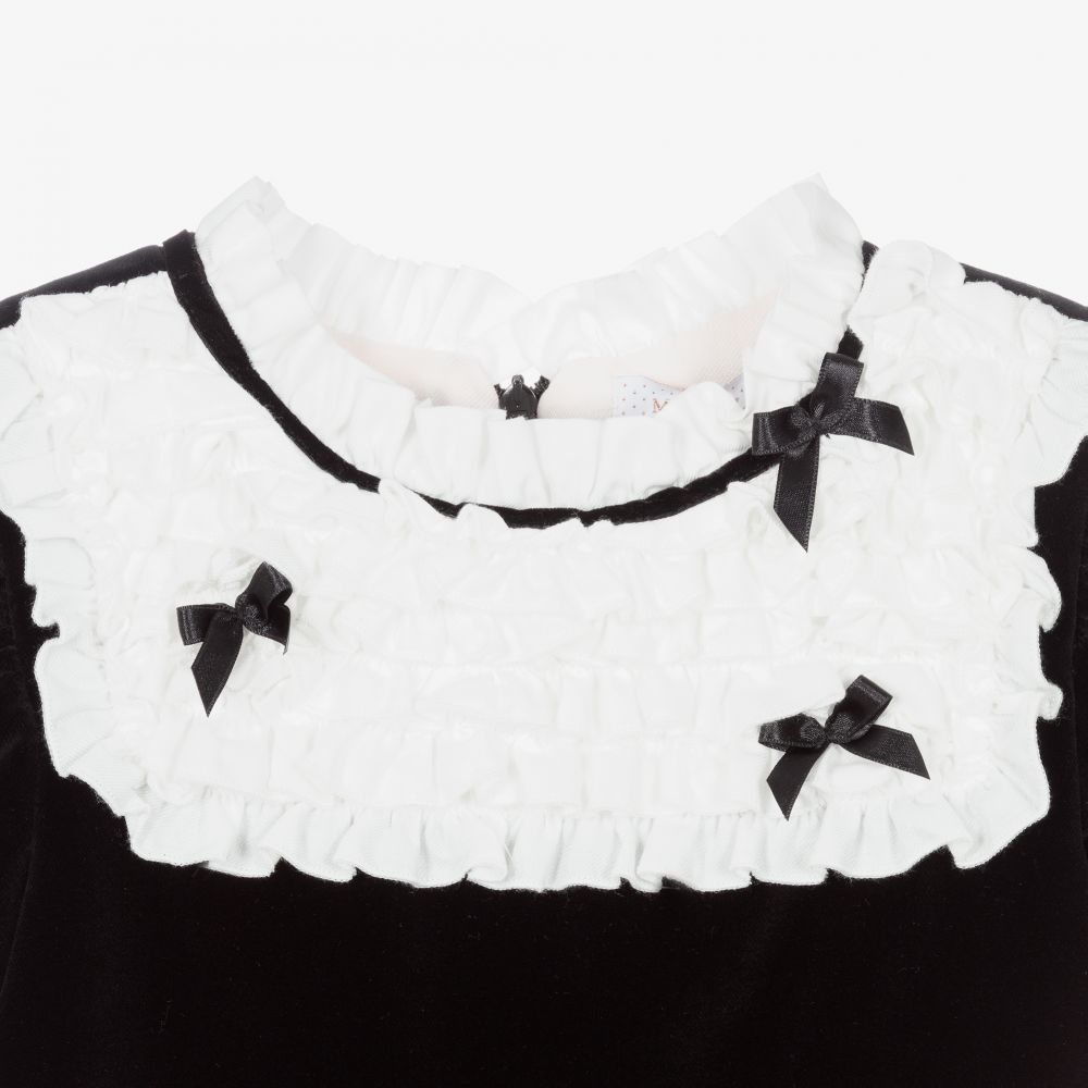 Monnalisa-Teen Girls Black Bow Dress | Childrensalon Outlet
