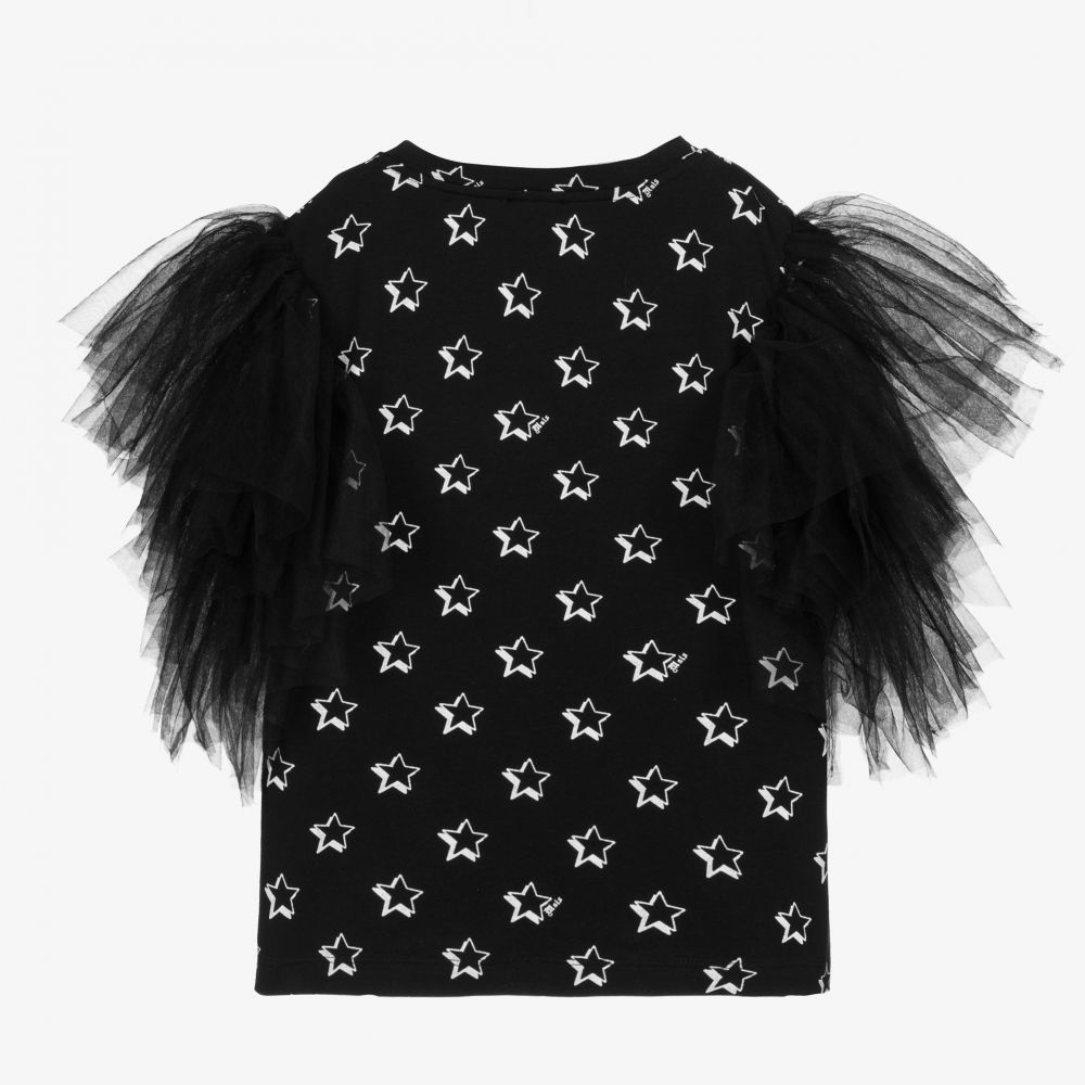 Monnalisa-Teen Girls Black Cotton Top | Childrensalon Outlet