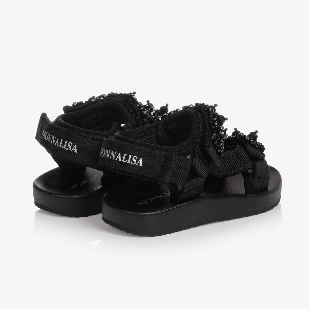 美品MONNALISA 12Y Monnalisa - Teen Girls Black Crystal Sandals | Childrensalon
