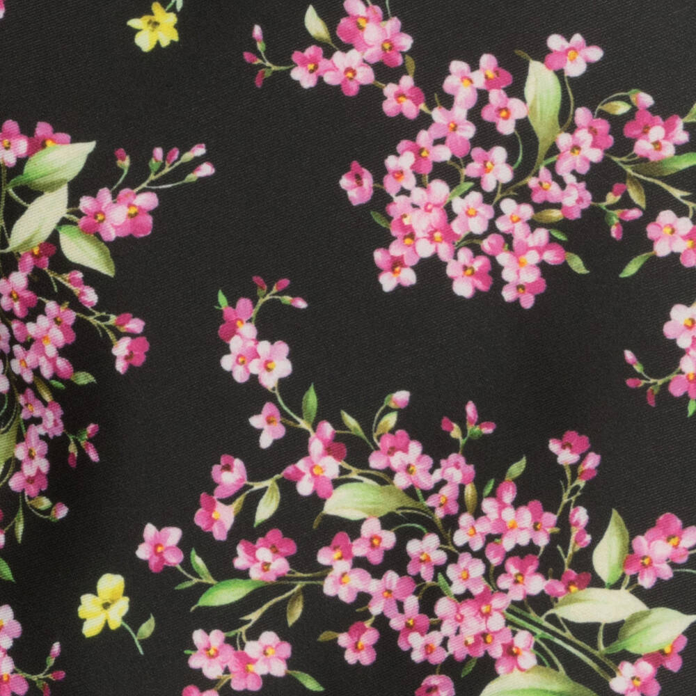 Monnalisa-Teen Girls Black Floral Skirt | Childrensalon Outlet