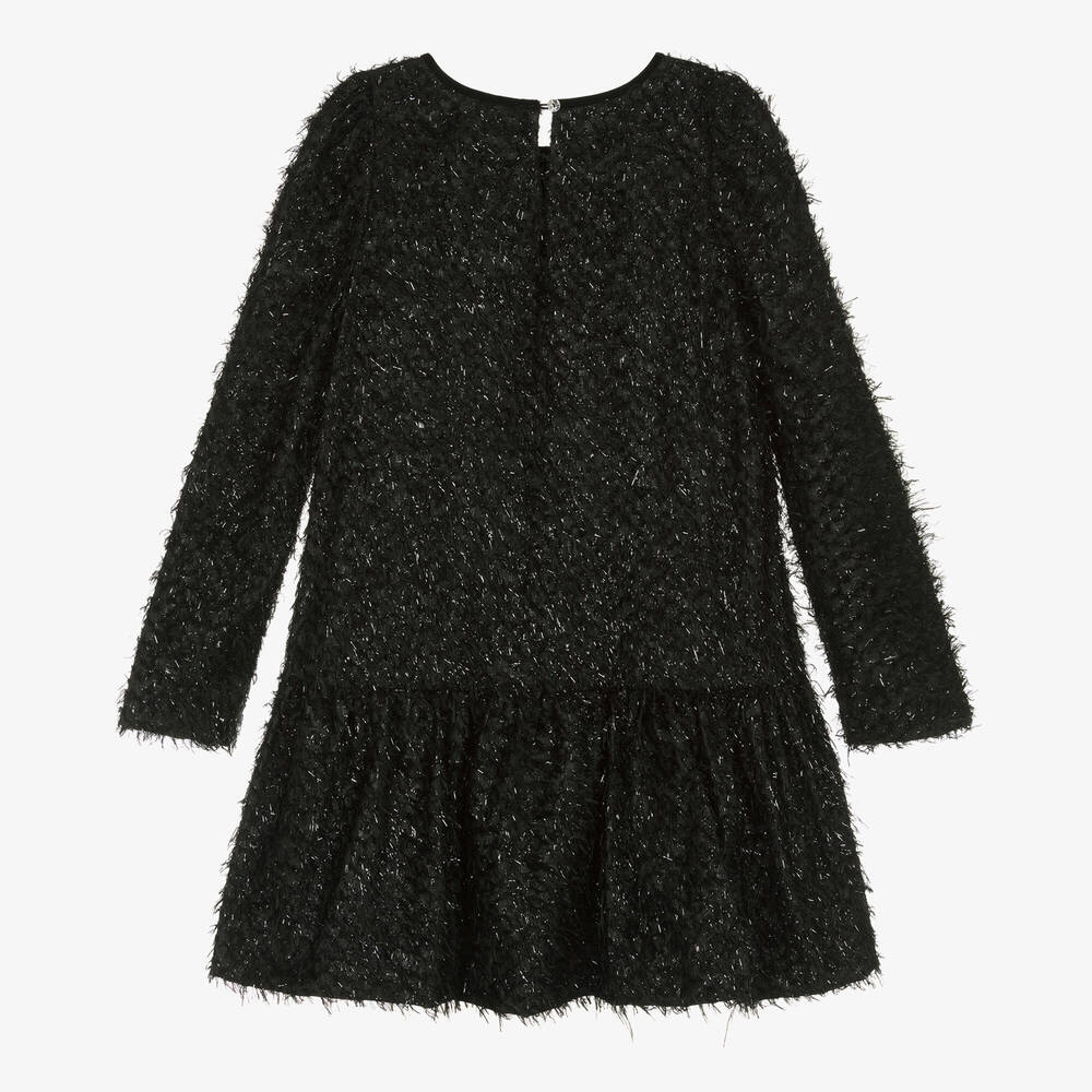 Monnalisa Chic-فستان لوريكس لون أسود تينز بناتي | Childrensalon Outlet