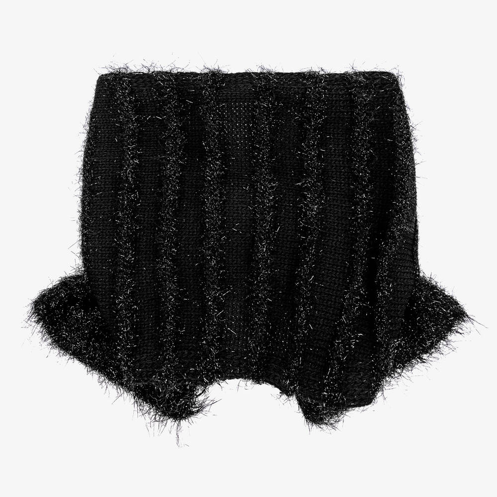 Monnalisa-Teen Girls Black Knitted Bow Snood | Childrensalon Outlet