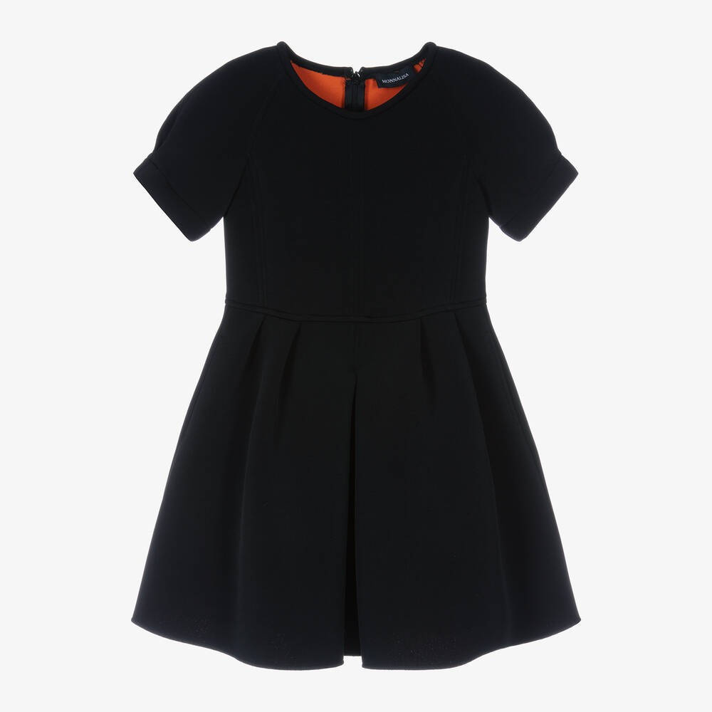 Monnalisa - Teen Girls Black Neoprene Jersey Dress | Childrensalon