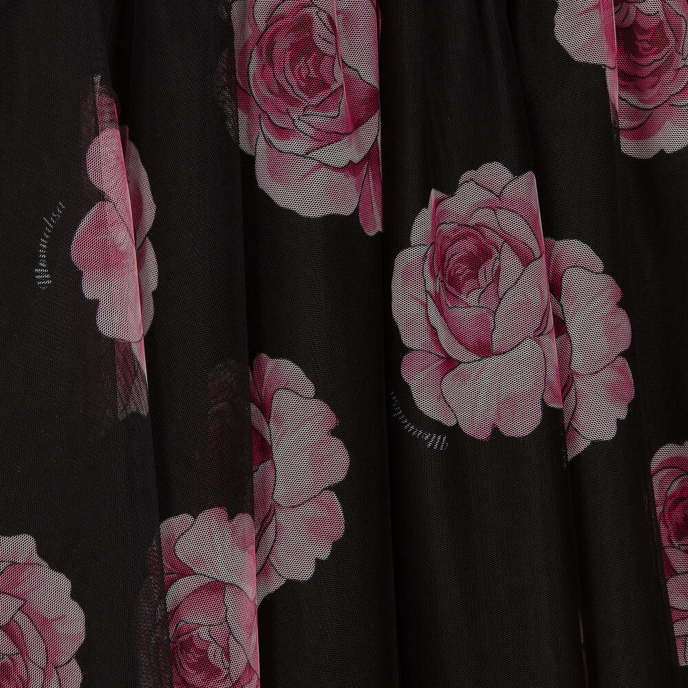 Monnalisa Chic-فستان تينز بناتي تول لون أسود وزهري | Childrensalon Outlet