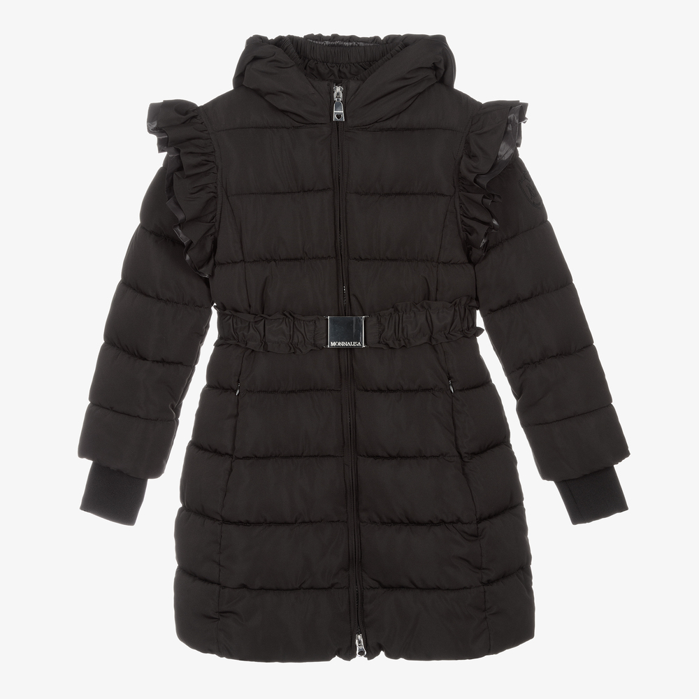 Monnalisa - Teen Girls Black Puffer Coat | Childrensalon