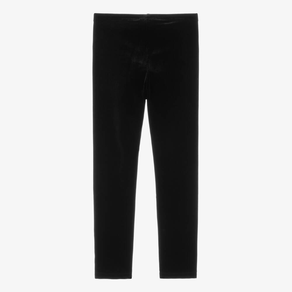 Girls black discount velvet leggings
