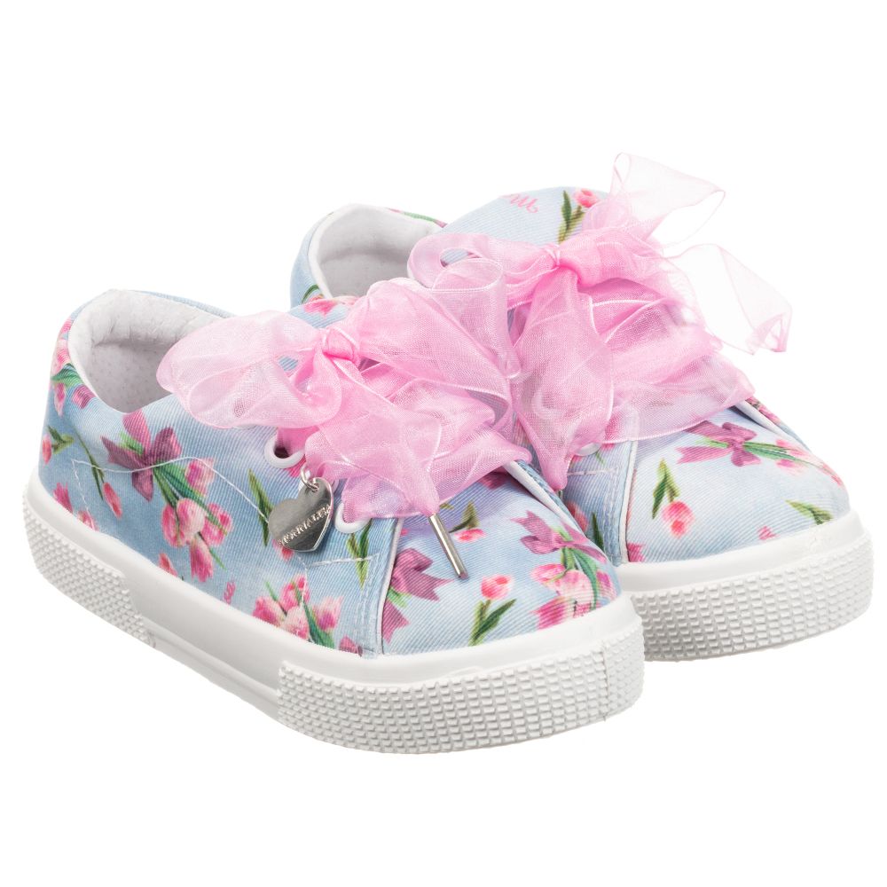 Monnalisa - Teen Girls Blue Canvas Shoes | Childrensalon