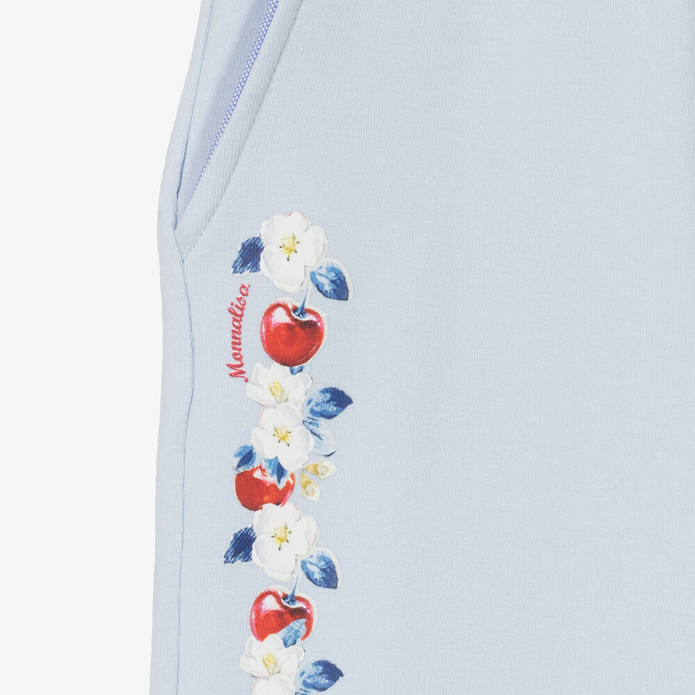 Monnalisa-Голубые джоггеры с вишнями | Childrensalon Outlet