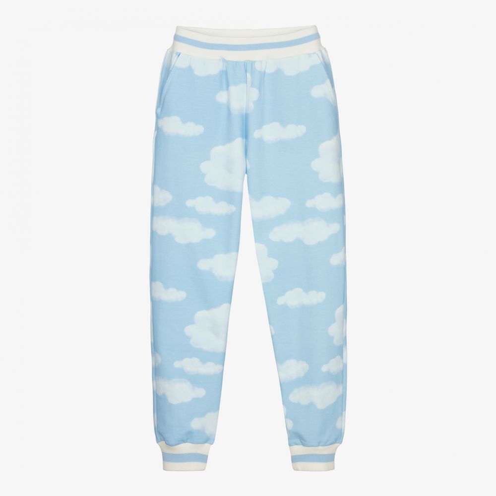 Monnalisa - Blaue Teen Wolken-Jogginghose (M) | Childrensalon