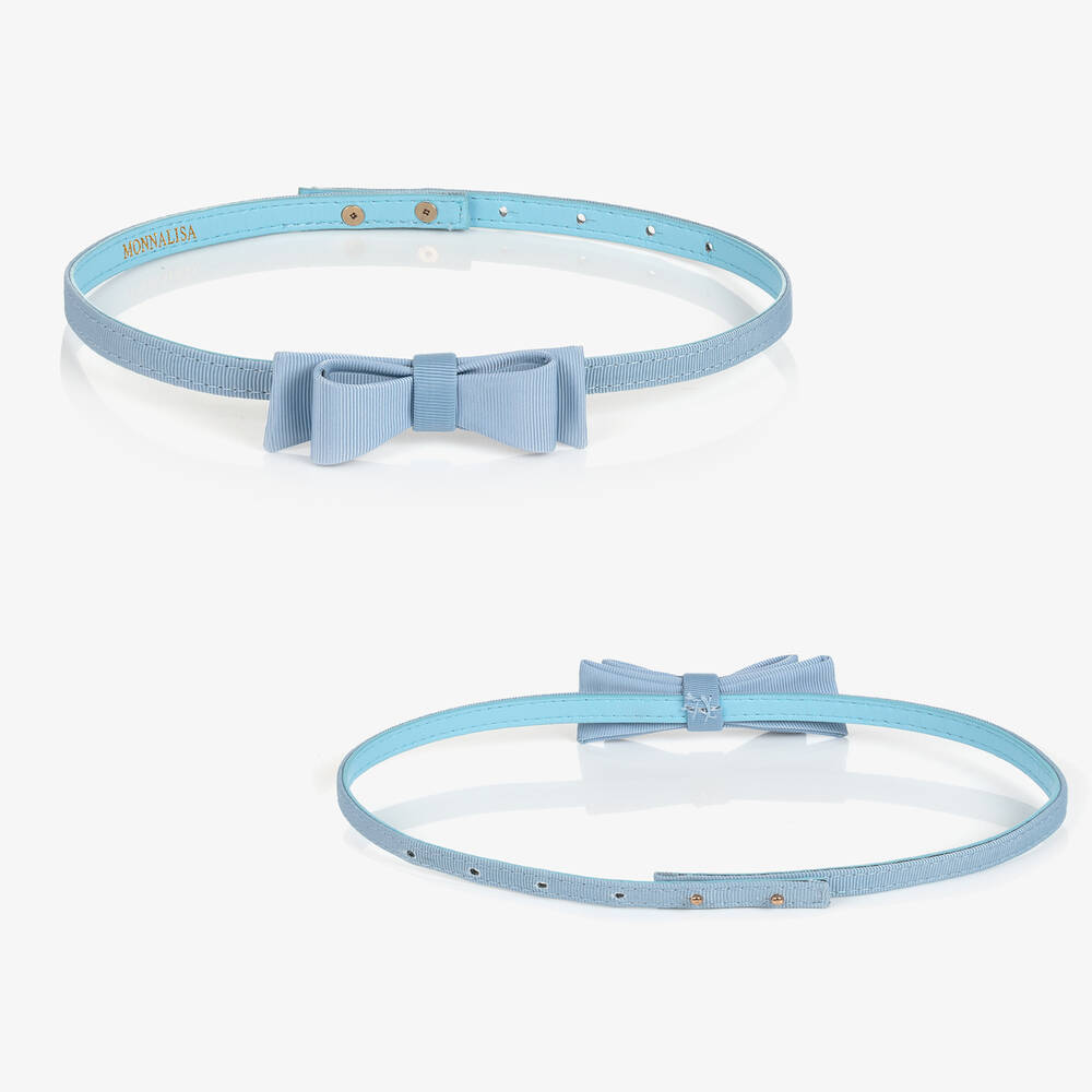 Monnalisa Chic-فستان قطن وتول لون وأزرق مزين بكشكش للمراهقات | Childrensalon Outlet