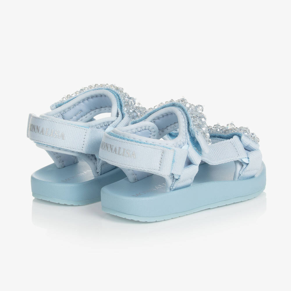 Monnalisa-Teen Girls Blue Crystal Sandals | Childrensalon Outlet