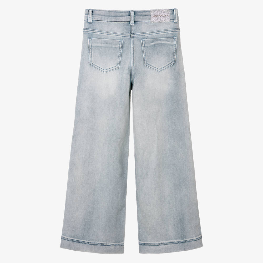 Monnalisa Chic - Teen Girls Blue Denim Rhinestone Jeans