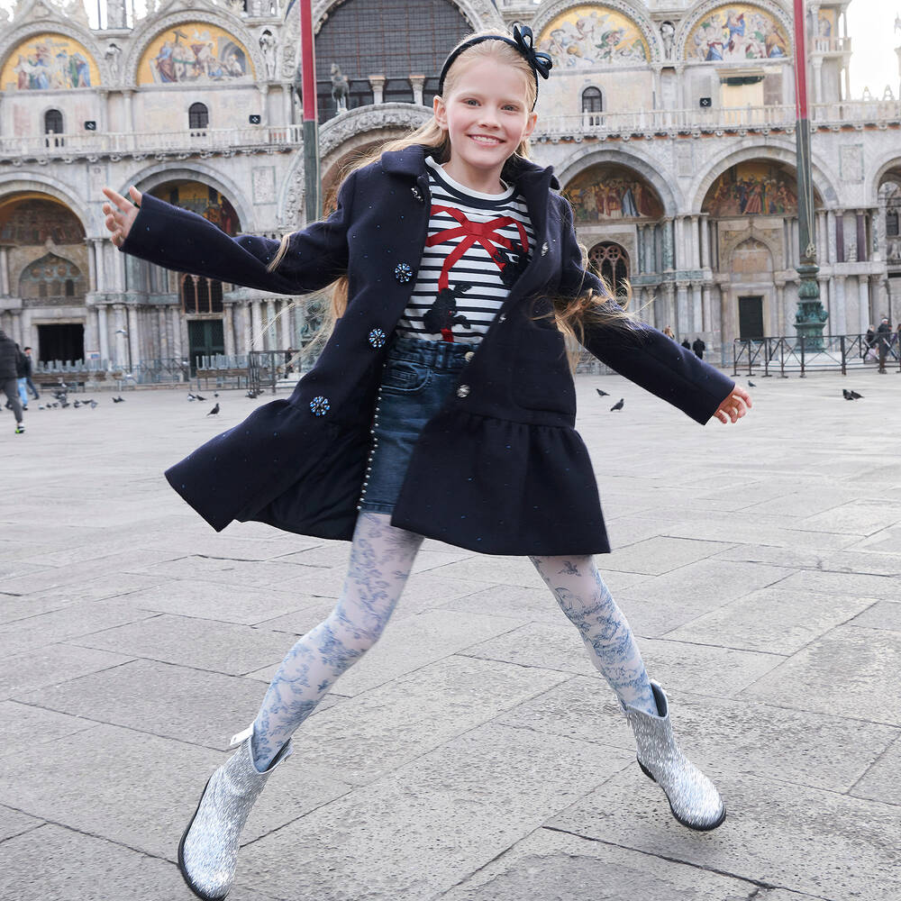 Monnalisa Шик-Teen Girls Blue Denim Skirt | Childrensalon Outlet