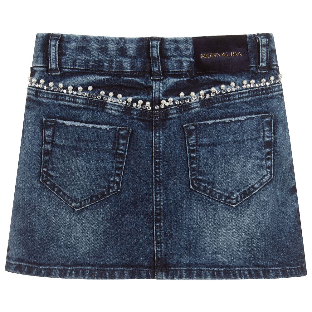 Monnalisa Шик-Teen Girls Blue Denim Skirt | Childrensalon Outlet