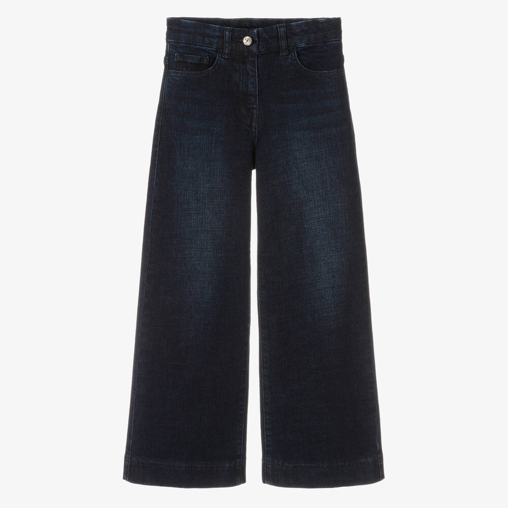 Monnalisa - Blaue Teen Jeans mit weitem Bein | Childrensalon