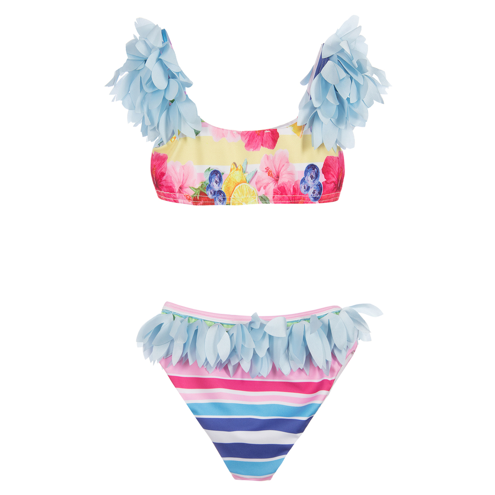 Monnalisa-Teen Girls Blue & Pink Bikini | Childrensalon Outlet