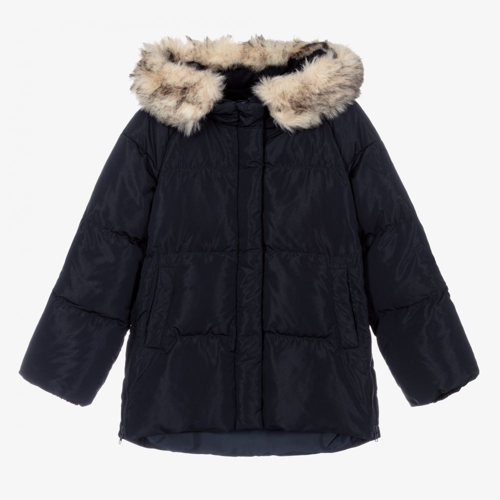 Monnalisa - Blauer Teen Steppmantel (M) | Childrensalon