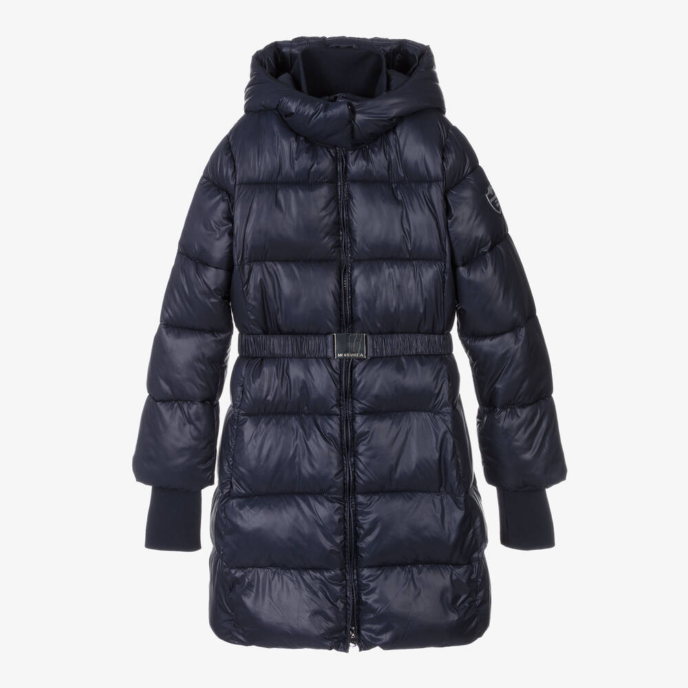 Monnalisa-Teen Girls Blue Puffer Coat | Childrensalon Outlet
