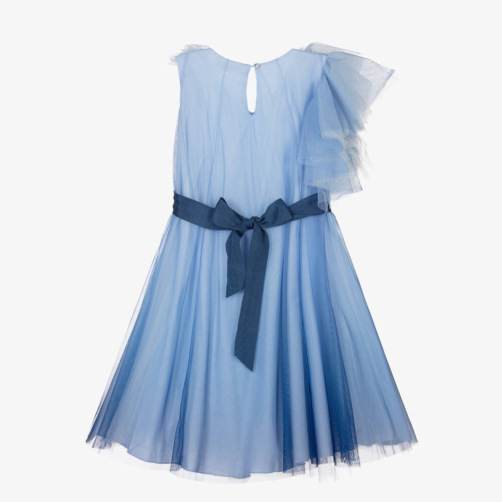 Monnalisa-فستان تينز بناتي تول لون أزرق | Childrensalon Outlet