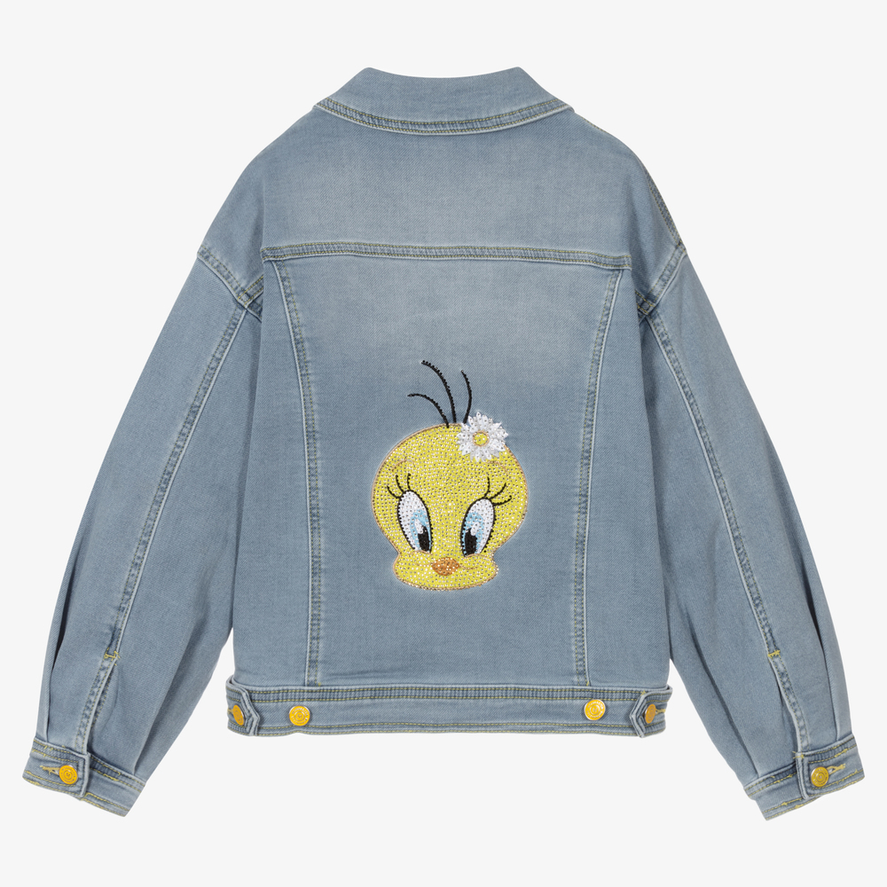 Monnalisa-Teen Girls Blue Tweety Jacket | Childrensalon Outlet