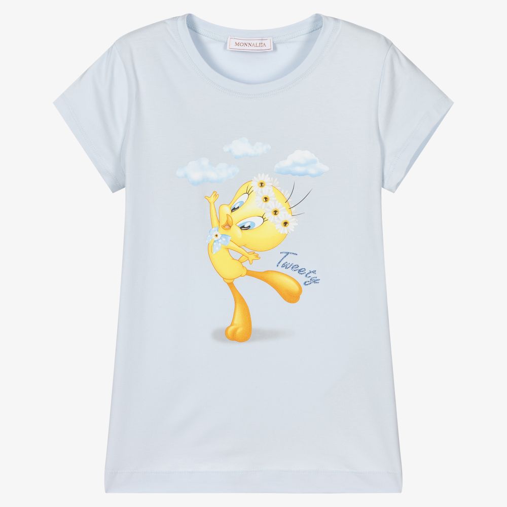 Monnalisa - Blaues Teen Tweety T-Shirt (M) | Childrensalon