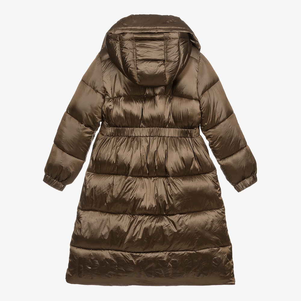 Monnalisa-Teen Girls Brown Puffer Coat | Childrensalon Outlet