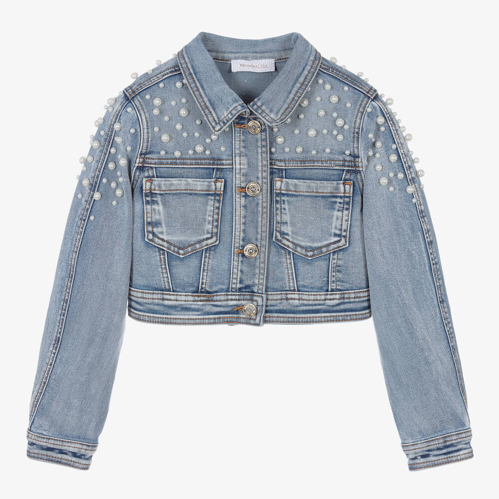 Girls cropped denim sales jacket