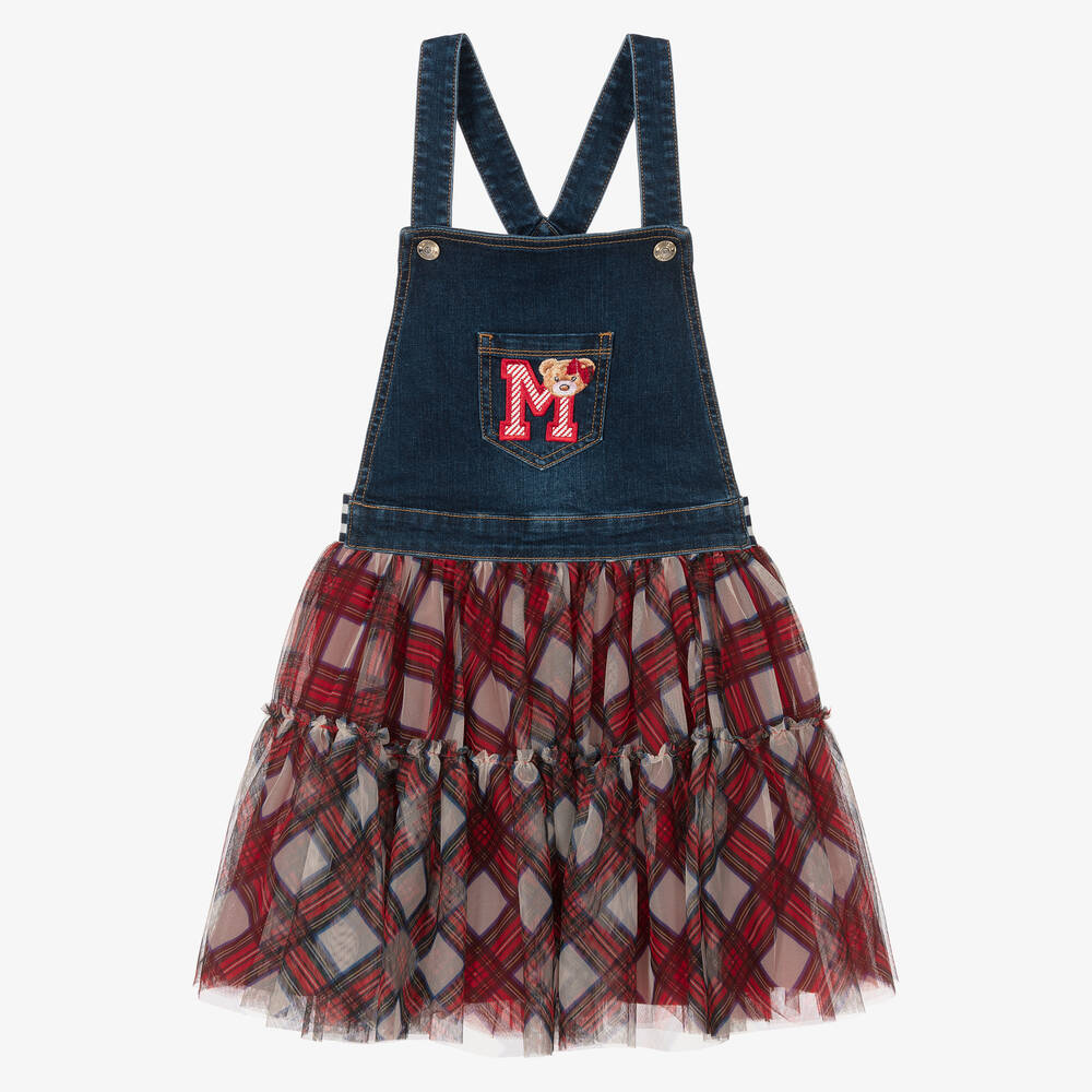 Monnalisa-Teen Girls Denim & Tulle Dress | Childrensalon Outlet