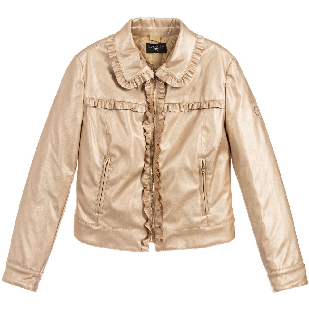 Girls faux discount leather jacket