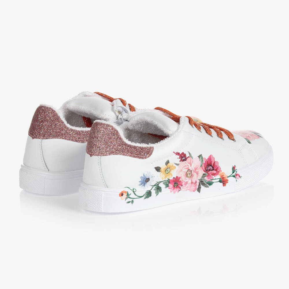 Girls top floral trainers