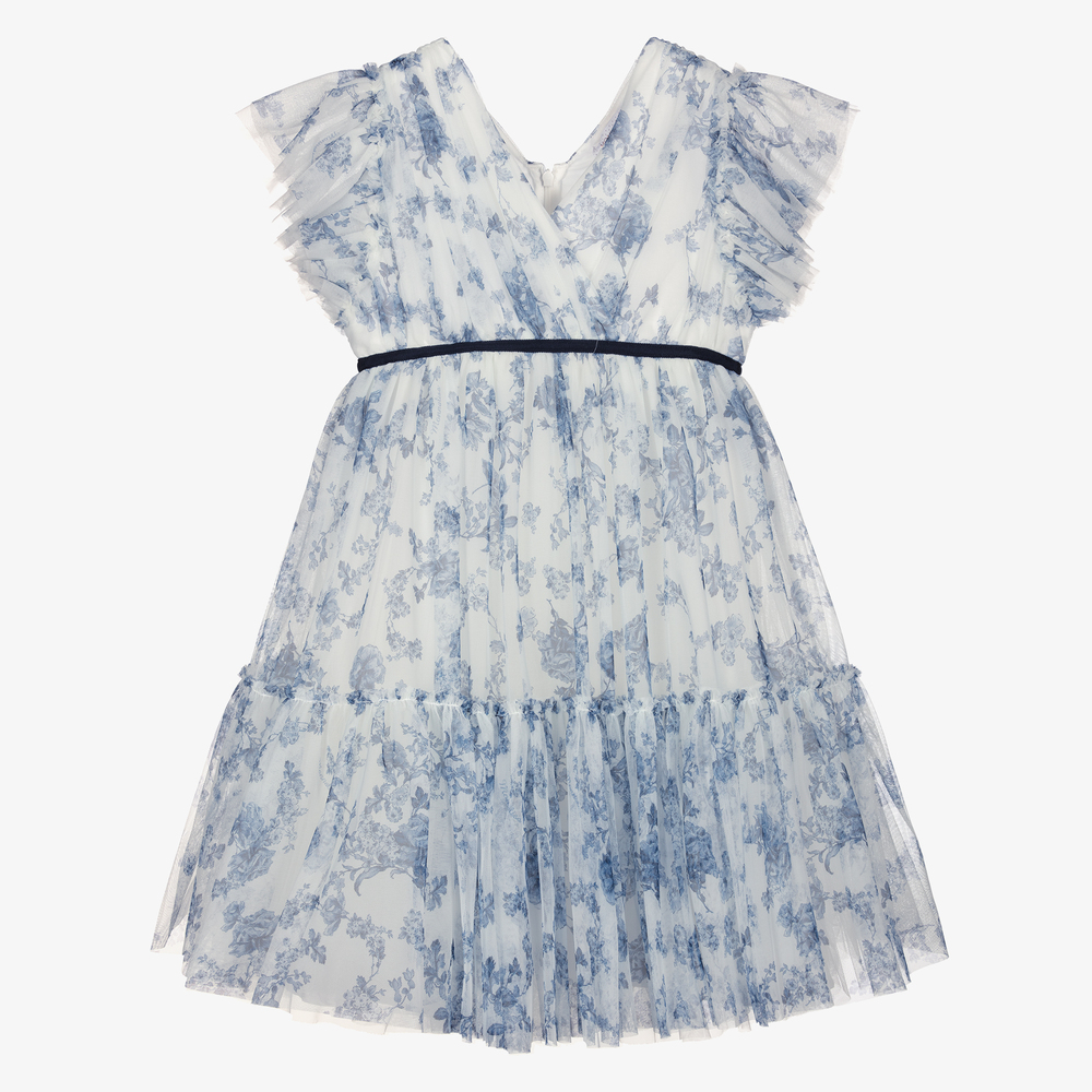 Monnalisa - Teen Girls Floral Tulle Dress | Childrensalon Outlet