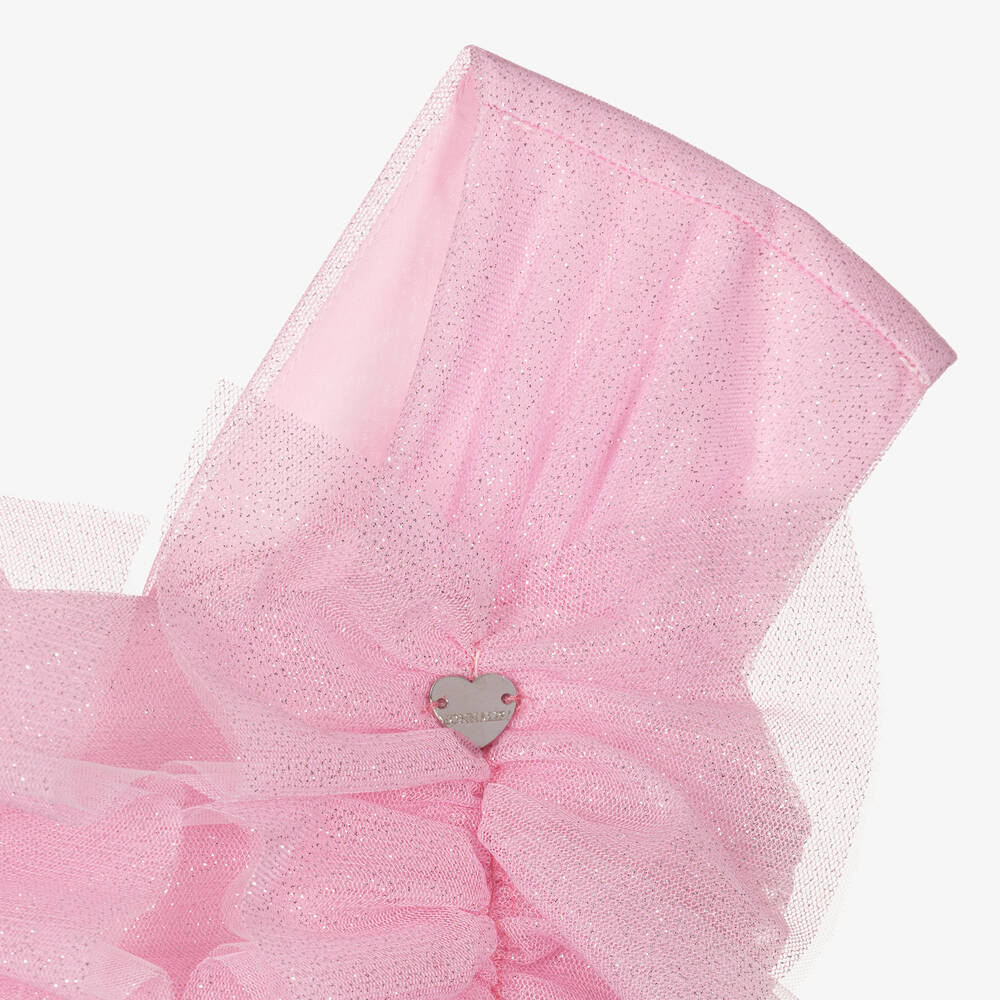 Monnalisa Шик-Розовое платье из тюля с блестками для девочек-подростков | Childrensalon Outlet