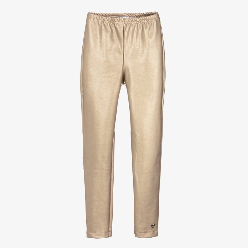 Monnalisa - Teen Girls Gold Leggings | Childrensalon