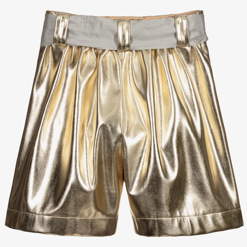 Monnalisa-Золотистые шорты для подростков | Childrensalon Outlet