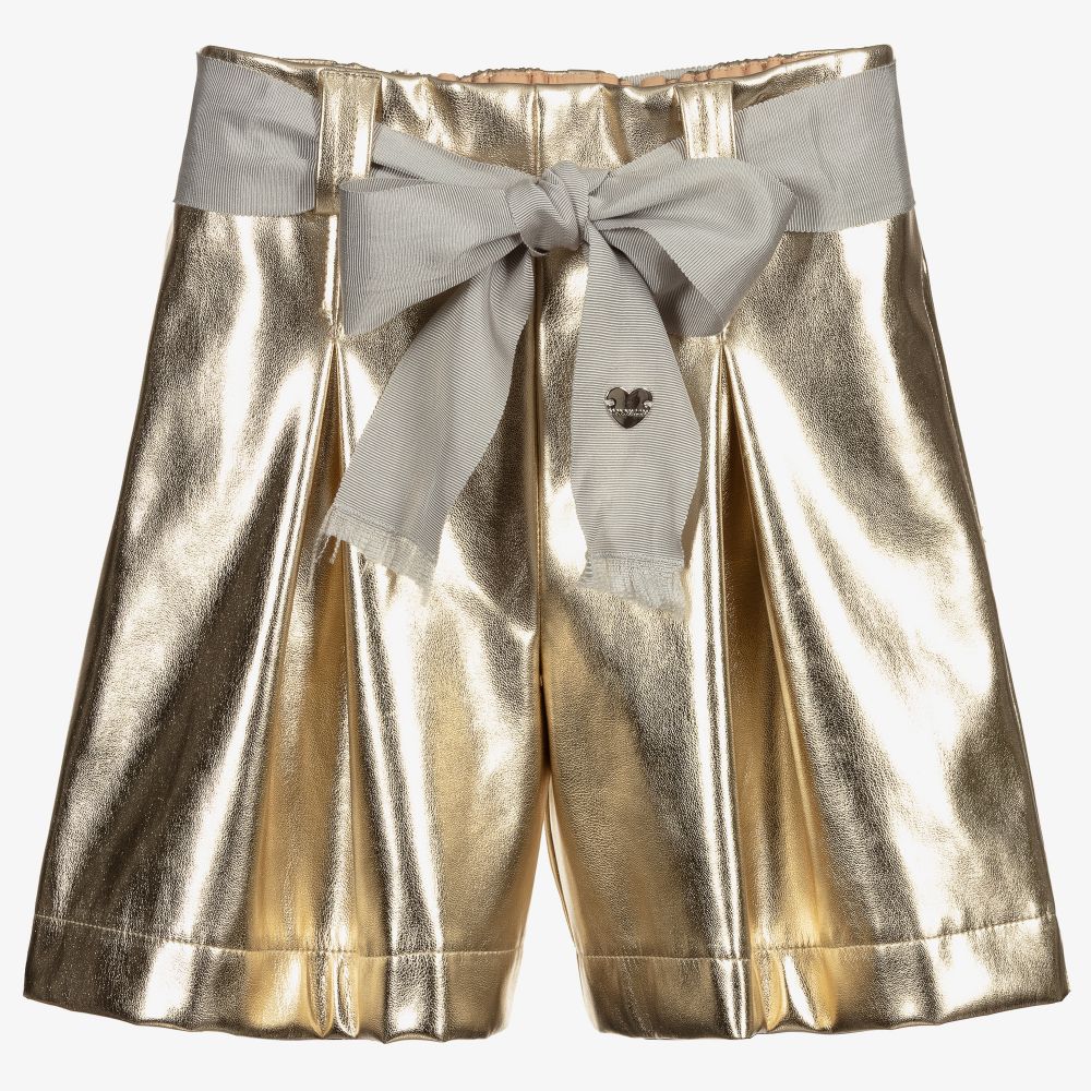 Girls gold shorts 2025