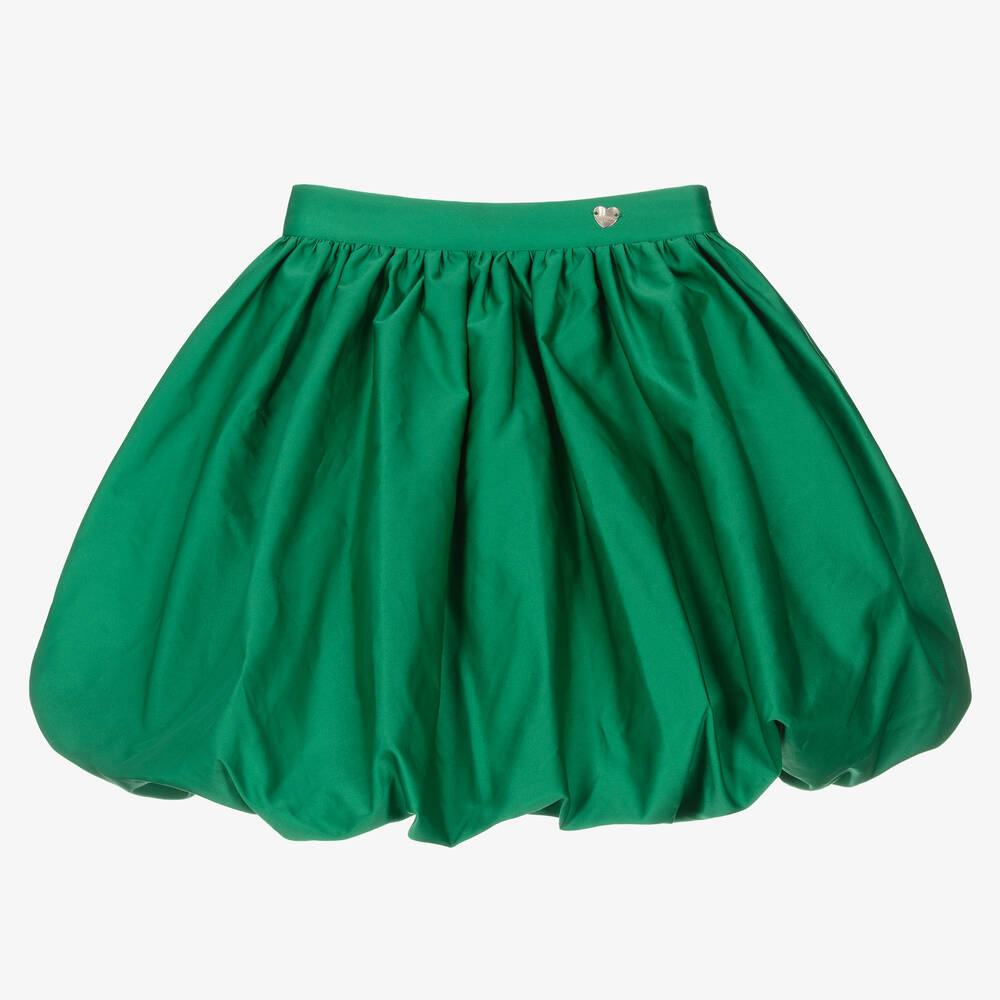 Monnalisa - Teen Girls Green Taffeta Puffball Skirt | Childrensalon