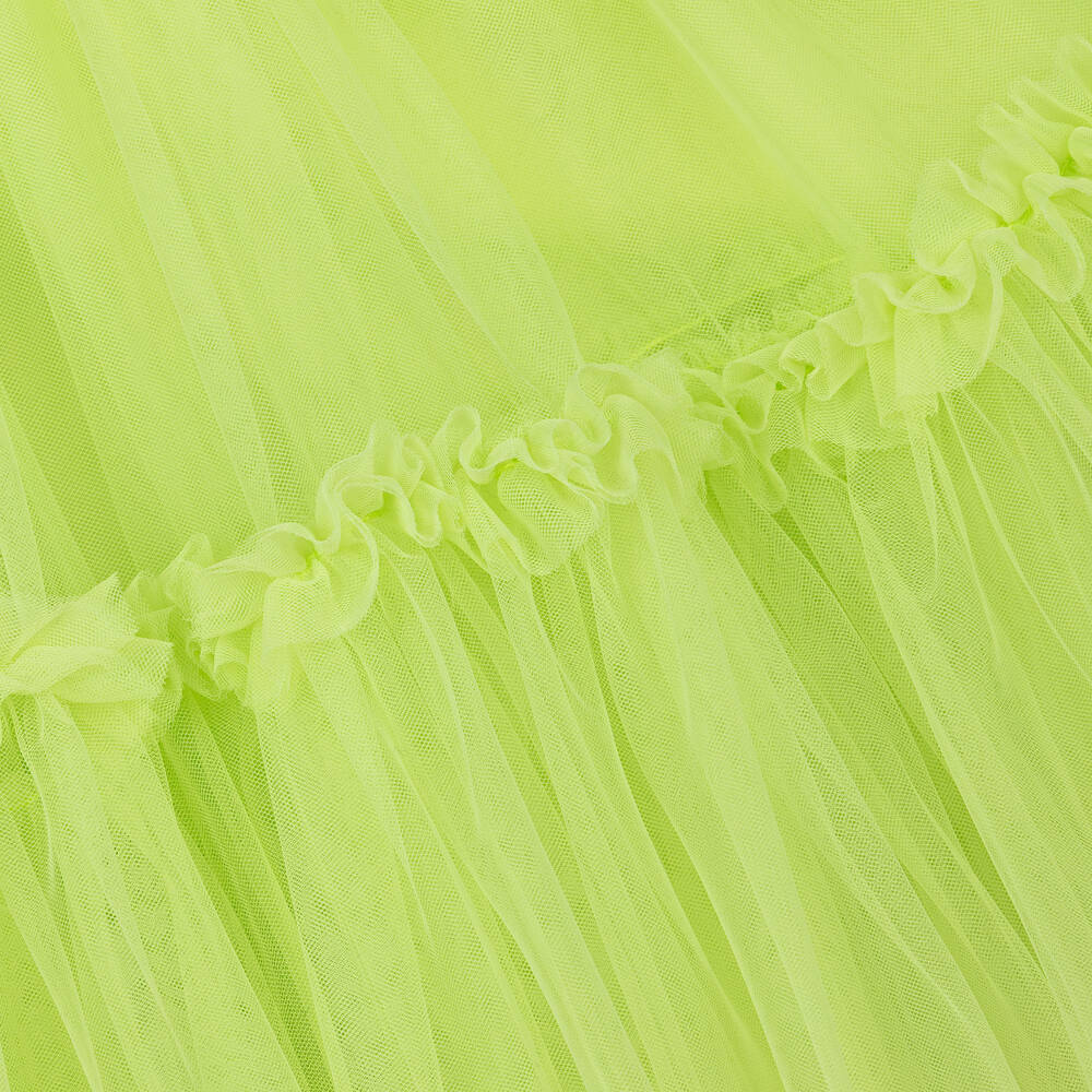 Monnalisa-Teen Girls Green Tulle Ruffle Dress | Childrensalon Outlet