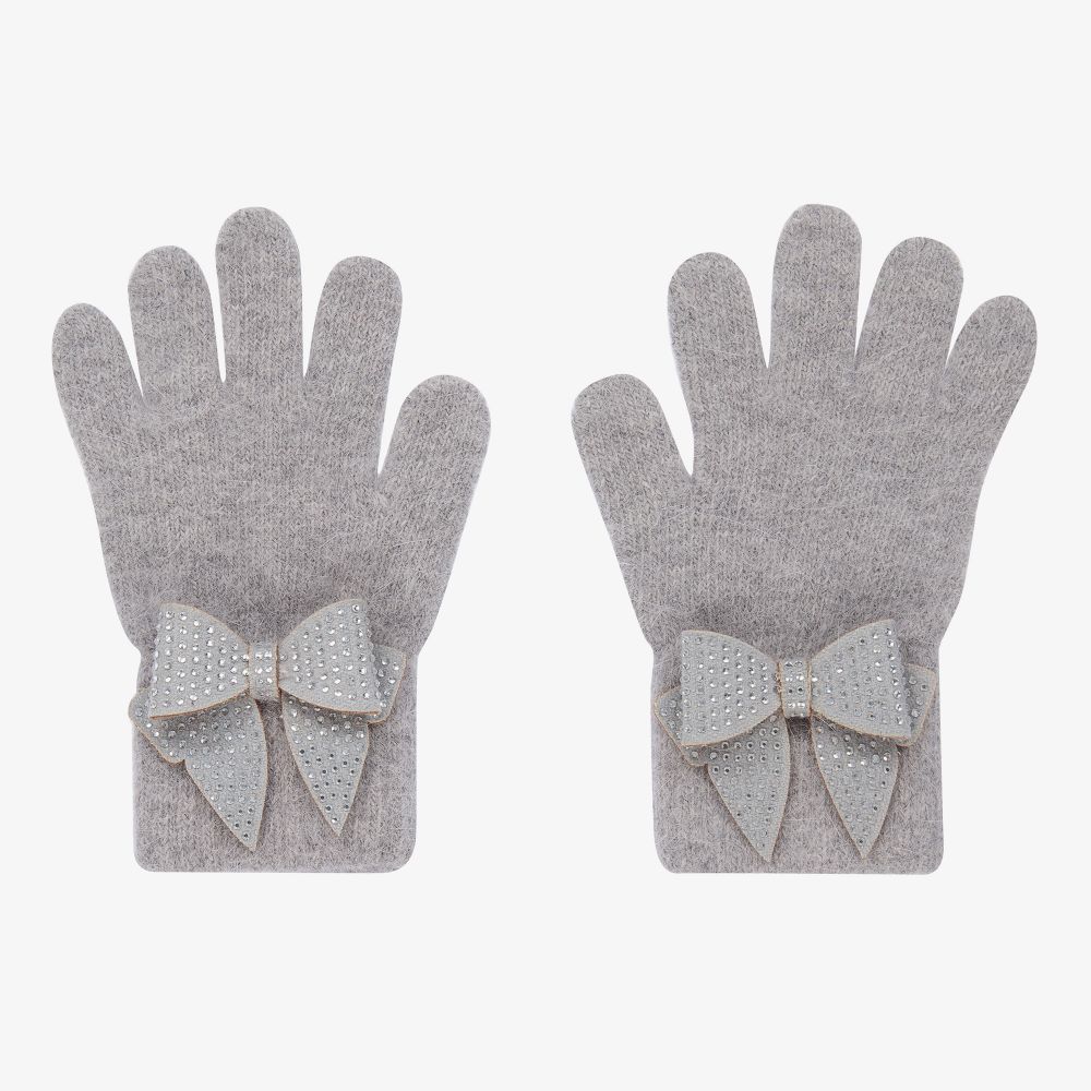 Monnalisa - Gants gris à nœuds Ado fille | Childrensalon