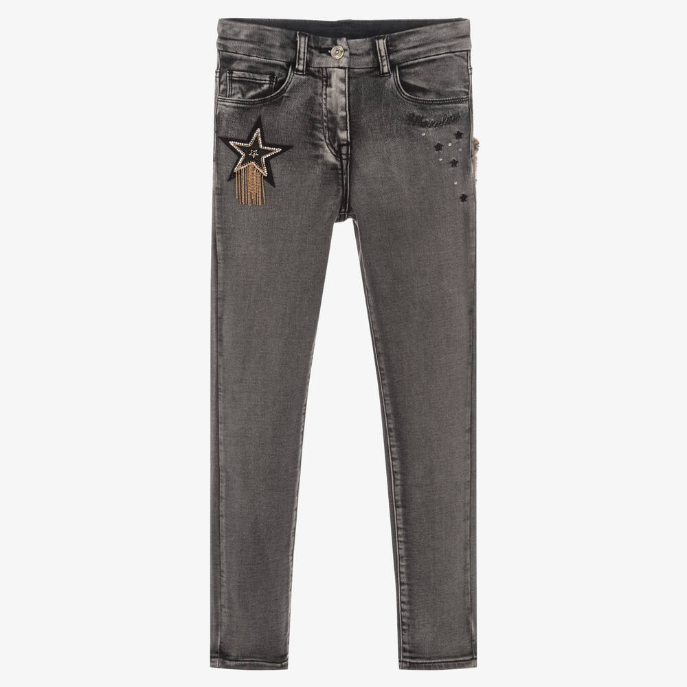 Monnalisa - Graue Teen Denim-Jeans (M) | Childrensalon