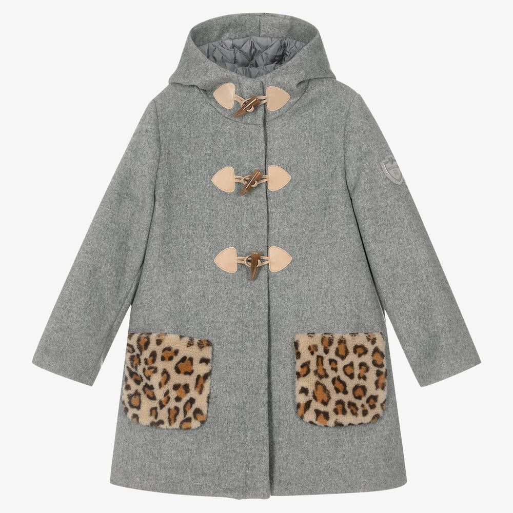 Monnalisa - Grauer Teen Dufflecoat (M) | Childrensalon