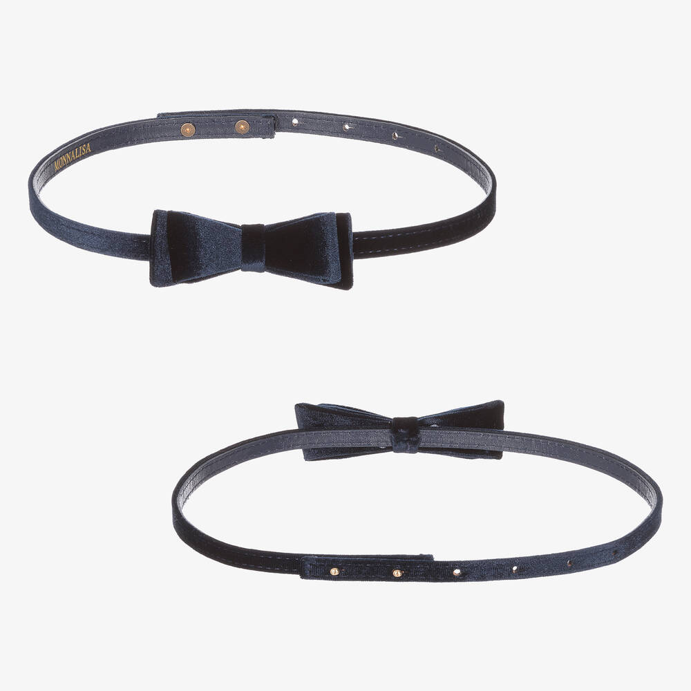 Monnalisa-Кремово-синее платье с цветами для подростков | Childrensalon Outlet