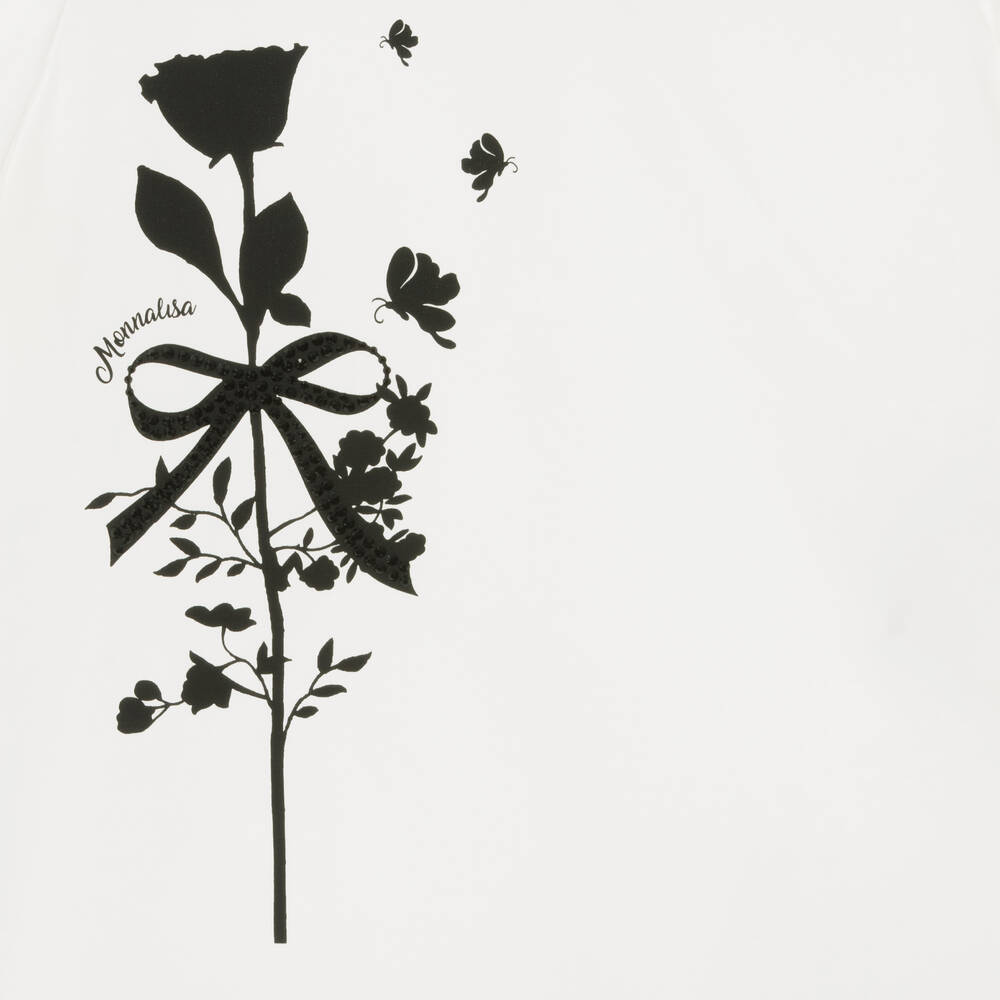 Monnalisa-Teen Girls Ivory Cotton Blouse | Childrensalon Outlet