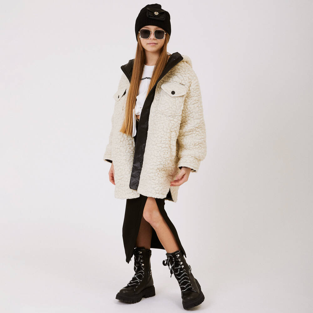 موناليزا-معطف هودي فليس لون عاجي تينز بناتي | Childrensalon Outlet