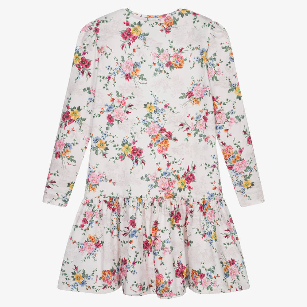 Monnalisa-Teen Girls Ivory Jersey Dress | Childrensalon Outlet