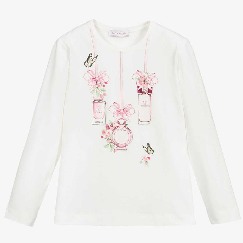 Monnalisa-Teen Girls Ivory Perfume Top | Childrensalon Outlet