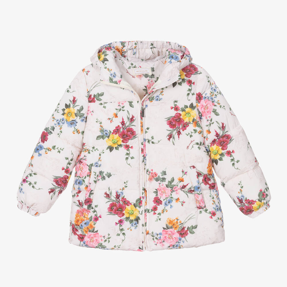 Monnalisa - Teen Girls Ivory Puffer Jacket | Childrensalon