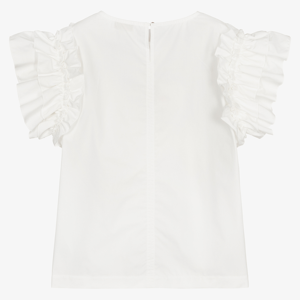 Monnalisa-بلوز تينز بناتي قطن لون عاجي | Childrensalon Outlet