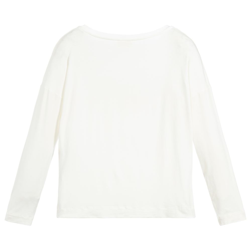 Monnalisa Chic-Teen Girls Ivory Shoe Top  | Childrensalon Outlet