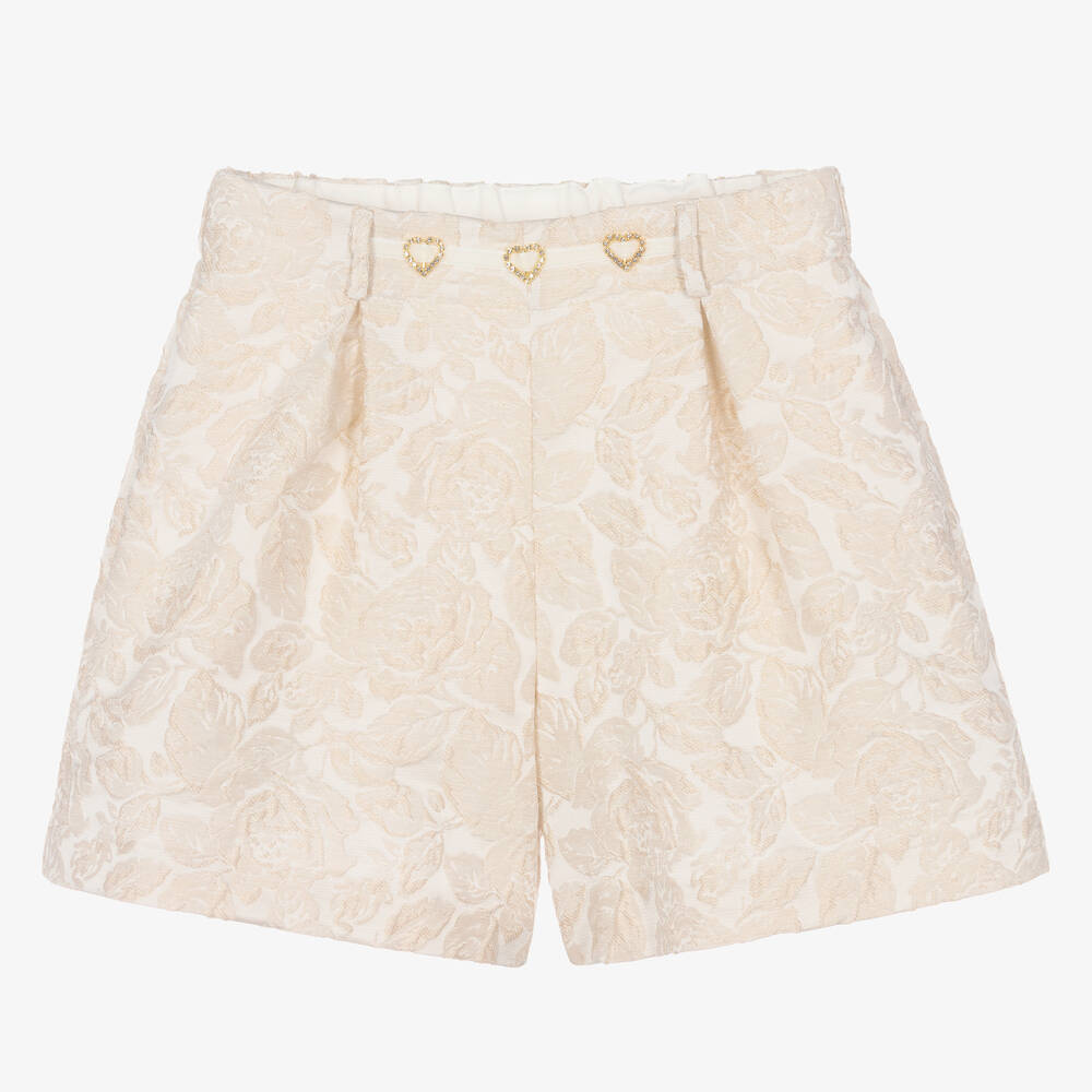 Monnalisa - Elfenbeinfarbene Teen Shorts (M) | Childrensalon